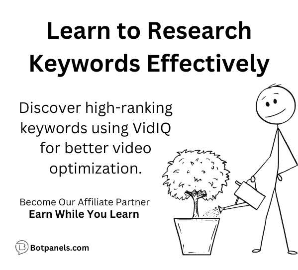 video keywords research using vidIQ