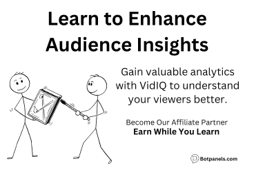 Youtube channel audience insights using vidIQ