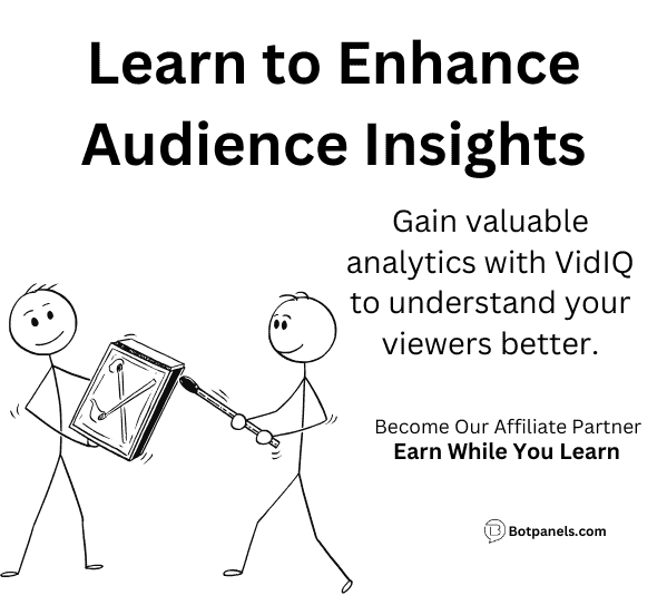 Youtube channel audience insights using vidIQ